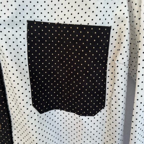 VTG Polka Dot Colorblock Button Up Shirt Womens SZ M/L Western Cowgirl Contrast - Picture 9 of 10